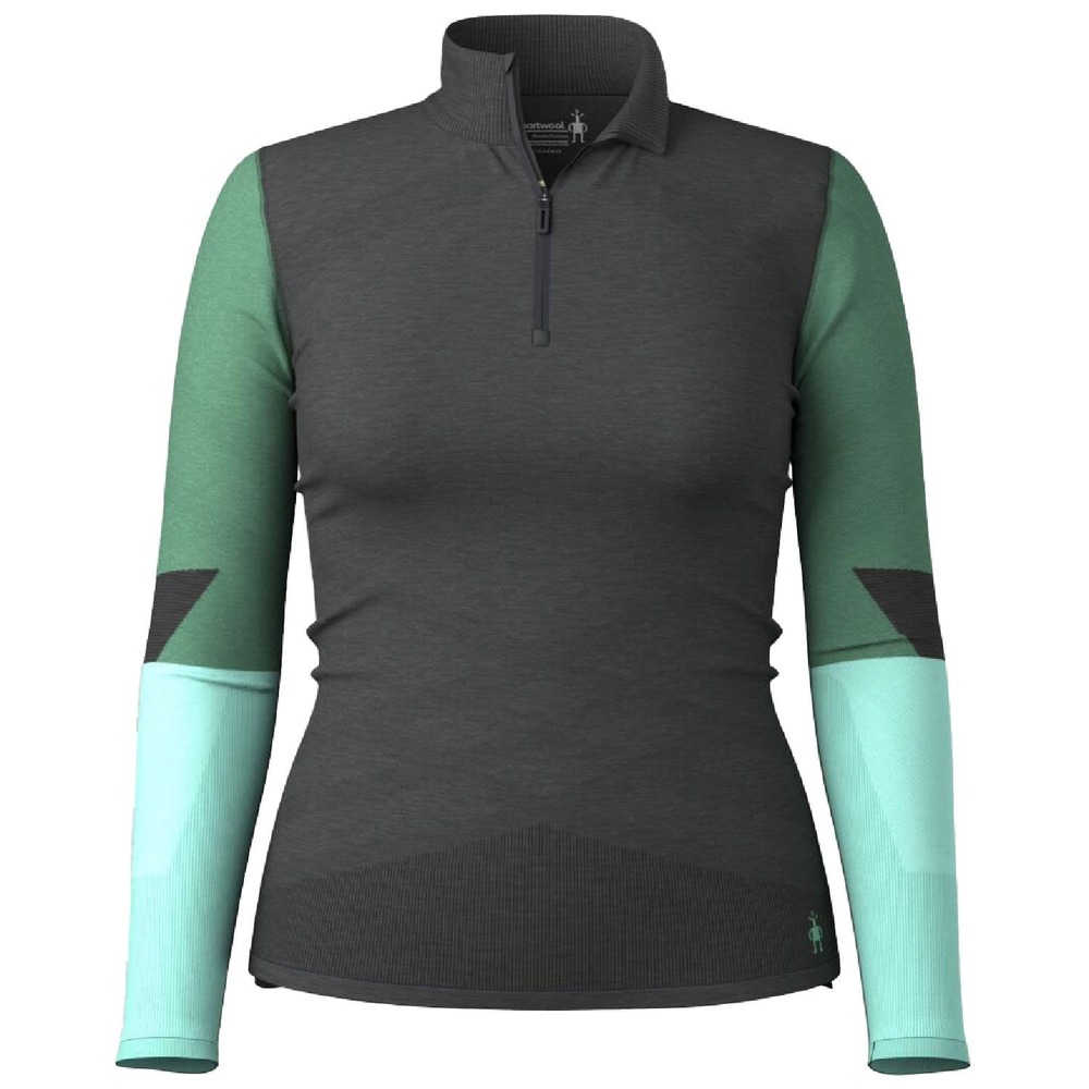 Smartwool Intraknit Thermal Merino Colorblock Quarter Zip Base Layer Top XS
